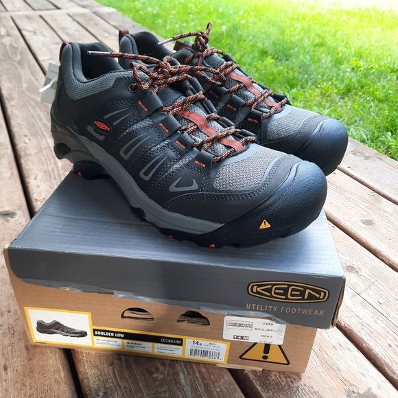 NIB Keen Utility Boulder Low Raven/Burnt Ochre Steel Toe Safety Shoes Size 14 - Picture 2 of 16